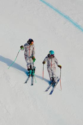 PARALYMPICS - Winter Paralympics Milano Cortina 2026 CORTINA D AMPEZZO,ITALY,10.MAR.26 - PARALYMPICS, ALPINE SKIING - Paralympic Winter games, Winterspiele,Spiele, Summer games Milano Cortina 2026, Super Combined, women. Image shows Veronika Aigner and guide Lilly Sammer (AUT).  GEPAxpictures xMaticxKlansek