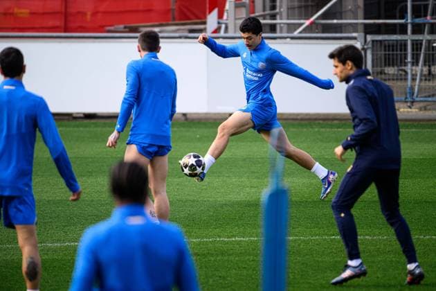 LEVERKUSEN, GERMANY - 10 MARCH, 2026: Ibrahim Maza - Practice. The match of UEFA Champions League Bayer Leverkusen vs Arsenal London at BayArena.  Copyright: xVitaliixKliuievx