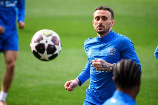 LEVERKUSEN, GERMANY - 10 MARCH, 2026: Aleix Garcia - Practice. The match of UEFA Champions League Bayer Leverkusen vs Arsenal London at BayArena.  Copyright: xVitaliixKliuievx