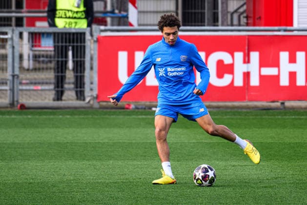 LEVERKUSEN, GERMANY - 10 MARCH, 2026: Montrell Culbreath - Practice. The match of UEFA Champions League Bayer Leverkusen vs Arsenal London at BayArena.  Copyright: xVitaliixKliuievx