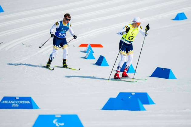VAL DI FIEMME, ITALIEN 20260307 Zebastian Modin och ledsagaren Emil Talsi under tisdagens tävling i sprint pa Tesero Cross-Country Skiing Stadium under Paralympics 2026 i Val di Fiemme, Italien. VAL DI FIEMME ITALIEN 2026 x10500x *** VAL DI FIEMME, ITALY 20260307 Zebastian Modin and companion Emil Talsi during Tuesdays sprint competition at the Tesero Cross Country Skiing Stadium during the 2026 Paralympics in Val di Fiemme, Italy VAL DI FIEMME ITALY 2026 x10500x  Copyright: xOscarxOlsson ParasportxSverige xTTx PARALYMPICS 2026 LÄNGDSKIDOR