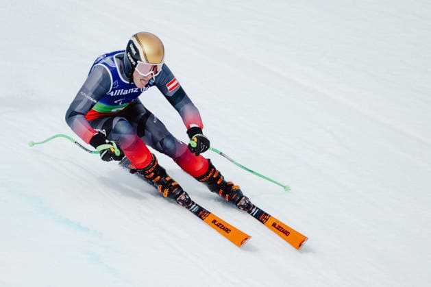 PARALYMPICS - Winter Paralympics Milano Cortina 2026 CORTINA D AMPEZZO,ITALY,10.MAR.26 - PARALYMPICS, ALPINE SKIING - Paralympic Winter games, Winterspiele,Spiele, Summer games Milano Cortina 2026, Super Combined, men. Image shows Johannes Aigner (AUT).  GEPAxpictures xMaticxKlansek