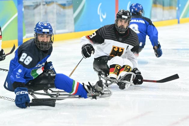 Para Ice hockey, Eishockey - Millano Cortina 2026 Winter Paralympics: Day 4 Para Ice Hockey - Milano Cortina 2026 Winter Paralympics: Day 4 MILANO SANTAGIULIA ICE HOCKEY ARENA MILANO, ITALY - MARCH 10: Preliminary Round - Group A Italy - Germany KUHLI-LAUENSTEIN Ingo (No. 33, Athlet, Defender, 20.05.1992, Club Wiehl Penguins) Impressions of Team Para Ice Hockey Germany playing Team ITA at March 10 at the Milano Cortina 2026 Winter Paralympics Para Ice Hockey Tournament in the Milano Santagiulia Ice Hockey Arena at day 4. (Photo by RALF KUCKUCK) Copyright 2026 Ralf Kuckuck Milano Milano Santagiulia Ice Hockey Arena Italy