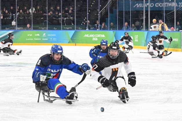 Para Ice hockey, Eishockey - Millano Cortina 2026 Winter Paralympics: Day 4 Para Ice Hockey - Milano Cortina 2026 Winter Paralympics: Day 4 MILANO SANTAGIULIA ICE HOCKEY ARENA MILANO, ITALY - MARCH 10: Preliminary Round - Group A Italy - Germany SCHRADER Felix (No. 97, Athlet, Forward, 01.03.1997, Club Hannover Ice Lions) Impressions of Team Para Ice Hockey Germany playing Team ITA at March 10 at the Milano Cortina 2026 Winter Paralympics Para Ice Hockey Tournament in the Milano Santagiulia Ice Hockey Arena at day 4. (Photo by RALF KUCKUCK) Copyright 2026 Ralf Kuckuck Milano Milano Santagiulia Ice Hockey Arena Italy
