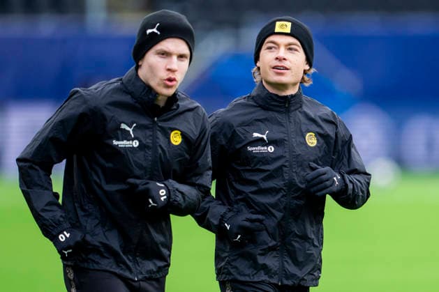 Football, training with Bodo Glimt Bodo, Norway 20260310 Bodo Glimt s Jens Petter Hauge and Patrick Berg during a training session with Bodo Glimt at Aspmyra stadium before the Champions League football match against Sporting Photo Fredrik Varfjell NTB Bodo Norway EDITORIAL USE ONLY RESTRICTED USE FOR BETTING COMPANIES  Copyright: xFredrikxVarfjellx xNTBx