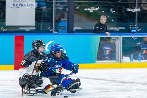 Para Ice hockey, Eishockey - Millano Cortina 2026 Winter Paralympics: Day 4 Para Ice Hockey - Milano Cortina 2026 Winter Paralympics: Day 4 MILANO SANTAGIULIA ICE HOCKEY ARENA MILANO, ITALY - MARCH 10: Preliminary Round - Group A Italy - Germany SCHRADER Felix (No. 97, Athlet, Forward, 01.03.1997, Club Hannover Ice Lions) Impressions of Team Para Ice Hockey Germany playing Team ITA at March 10 at the Milano Cortina 2026 Winter Paralympics Para Ice Hockey Tournament in the Milano Santagiulia Ice Hockey Arena at day 4. (Photo by RALF KUCKUCK) Copyright 2026 Ralf Kuckuck