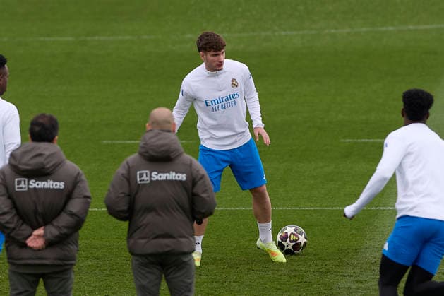 March 10, 2026, Madrid, Spain: Jorge Cestero of Real Madrid CF seen in action during the training session at Ciudad Real Madrid, on the eve of the UEFA Champions League 2025 2026 Round of 16 first leg football match between Real Madrid CF and Manchester City. Real Madrid CF Training Session And press conference, PK, Pressekonferenz In Spain - 10 Mar 2026  - ZUMAs197 20260310_aaa_s197_024 Copyright: xFedericoxTitonex