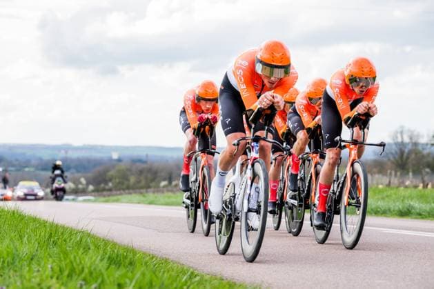 INEOS Grenadiers riders pictured in action during the third stage of 84th edition of the Paris-Nice cycling race, a team time trial from Cosne-Cours-sur-Loire to Pouilly-sur-Loire (23,5 km), on Tuesday 10 March 2026. DAVIDxPINTENS  x167061577x