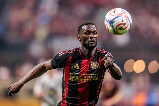 March 7, 2026, Atlanta, Georgia, USA: EMMANUEL LATTE LATH, Forward, for Atlanta United FC tracks the ball in mid-air deep in the Real Salt Lake defensive zone. Atlanta USA - ZUMAm352 20260307_zsp_m352_010 Copyright: xWillxMoyersx