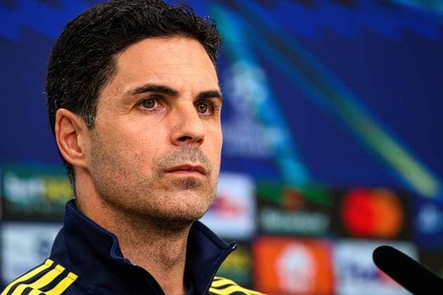 LEVERKUSEN, GERMANY - 10 MARCH, 2026: Mikel Arteta - press conference, PK, Pressekonferenz The match of UEFA Champions League Bayer Leverkusen vs Arsenal London at BayArena.  Copyright: xVitaliixKliuievx