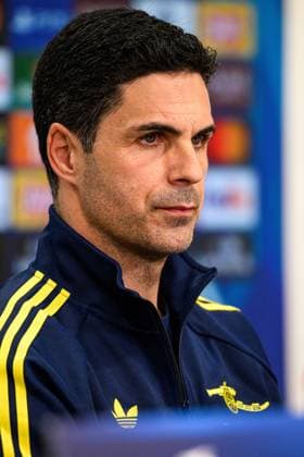 LEVERKUSEN, GERMANY - 10 MARCH, 2026: Mikel Arteta - press conference, PK, Pressekonferenz The match of UEFA Champions League Bayer Leverkusen vs Arsenal London at BayArena.  Copyright: xVitaliixKliuievx