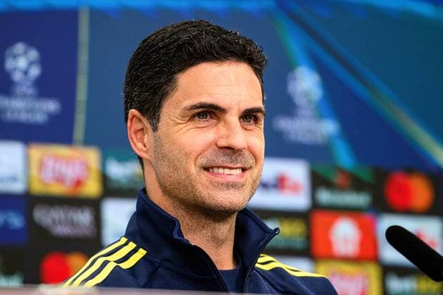 LEVERKUSEN, GERMANY - 10 MARCH, 2026: Mikel Arteta - press conference, PK, Pressekonferenz The match of UEFA Champions League Bayer Leverkusen vs Arsenal London at BayArena.  Copyright: xVitaliixKliuievx