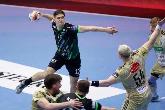RK Nexe v Recken v TSV Hannover-Burgdorf - EHF European League Men 2025 2026 NASICE, CROATIA - MARCH 10: Matko Moslavac of RK Nexe in action during the EHF European League Men 2025 2026 match between RK Nexe and Recken - TSV Hannover-Burgdorf at Sports Hall King Tomislav on March 10, 2026 in Nasice, Croatia.  DavorxJavorovic PIXSELL