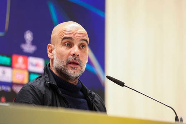 March 10, 2026, Madrid, Madrid, Spain: Pep Guardiola, head coach, attends the press conference, PK, Pressekonferenz of Manchester City ahead the UEFA Champions League 2025 26, Round of 16 first leg, football match against Real Madrid at Santiago Bernabeu stadium on March 10, 2026, in Madrid, Spain. Manchester City Press Conference - UEFA Champions League 2025 26 Round Of 16 First Leg - ZUMAa181 20260310_zaa_a181_044 Copyright: xIrinaxR.xHipolitox