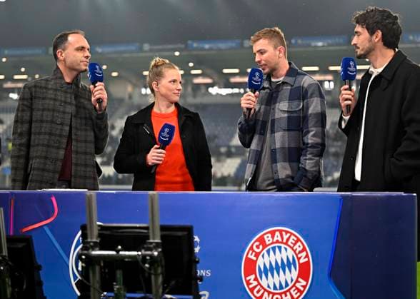 10.03.2026, Fussball UEFA Championsleague 2025 2026: Achtelfinale, Atalanta Bergamo - FC Bayern München, in der New Balance Arena (Bergamo, Italien), Christoph Kramer (2. von rechts) und Mats Hummels (re, beide Deutschland) als TV Experten.