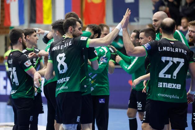 RK Nexe v Recken v TSV Hannover-Burgdorf - EHF European League Men 2025 2026 RNASICE, CROATIA - MARCH 10: RK Nexe players celebrate victory after the EHF European League Men 2025 2026 match between RK Nexe and Recken - TSV Hannover-Burgdorf at Sports Hall King Tomislav on March 10, 2026 in Nasice, Croatia.  DavorxJavorovic PIXSELL