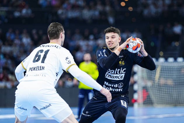 Hendrik Pekeler (THW Kiel, 61), Marco Grgic (SG Flensburg-Handewitt, 17) GER, THW Kiel vs. SG Flensburg-Handewitt, Handball, EHF European League, Hauptrunde, Saison 2025 2026, 10.03.2026 GER, THW Kiel vs. SG Flensburg-Handewitt, Handball, EHF European League, Hauptrunde, Saison 2025 2026, 10.03.2026 Kiel Copyright: xEibner-Pressefoto MarcelxvonxFehrnx EP_MFN