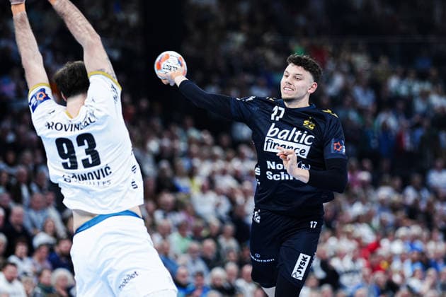 Wurf Tor Marco Grgic (SG Flensburg-Handewitt, 17) GER, THW Kiel vs. SG Flensburg-Handewitt, Handball, EHF European League, Hauptrunde, Saison 2025 2026, 10.03.2026 GER, THW Kiel vs. SG Flensburg-Handewitt, Handball, EHF European League, Hauptrunde, Saison 2025 2026, 10.03.2026 Kiel Copyright: xEibner-Pressefoto MarcelxvonxFehrnx EP_MFN