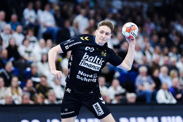 Wurf Tor Domen Novak (SG Flensburg-Handewitt, 63) GER, THW Kiel vs. SG Flensburg-Handewitt, Handball, EHF European League, Hauptrunde, Saison 2025 2026, 10.03.2026 GER, THW Kiel vs. SG Flensburg-Handewitt, Handball, EHF European League, Hauptrunde, Saison 2025 2026, 10.03.2026 Kiel Copyright: xEibner-Pressefoto MarcelxvonxFehrnx EP_MFN