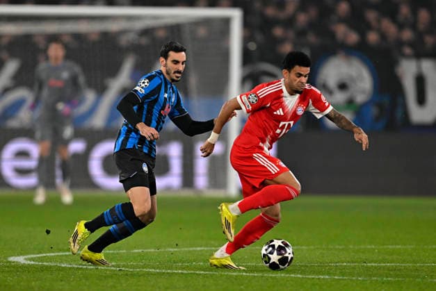10.03.2026, Fussball UEFA Championsleague 2025 2026: Achtelfinale, Atalanta Bergamo - FC Bayern München, in der New Balance Arena (Bergamo, Italien), Luis Diaz (FC Bayern München)