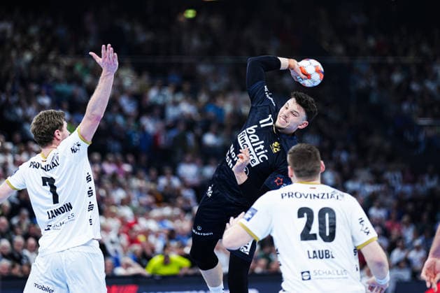 Wurf Tor Marco Grgic (SG Flensburg-Handewitt, 17) GER, THW Kiel vs. SG Flensburg-Handewitt, Handball, EHF European League, Hauptrunde, Saison 2025 2026, 10.03.2026 GER, THW Kiel vs. SG Flensburg-Handewitt, Handball, EHF European League, Hauptrunde, Saison 2025 2026, 10.03.2026 Kiel Copyright: xEibner-Pressefoto MarcelxvonxFehrnx EP_MFN