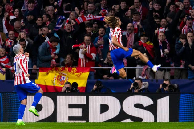 Atletico de Madrid v Tottenham Hotspur FC - UEFA Champions League 2025 26 Round of 16 Atletico de Madrid v Tottenham Hotspur FC - UEFA Champions League 2025 26 Round of 16 First Leg match Marcos Llorente celebrates his goal with Girezmann during the UEFA Champions League 2025 26 Round of 16 First Leg match between Atletico de Madrid and Tottenham Hotspur FC at Estadio Riyadh Air Metropolitano on March 10, 2026 in Madrid, Spain. Madrid Madrid Spain Copyright: xALEJANDROxMATIASx