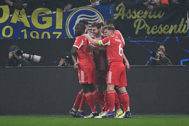 Josip Stanisic of F.C. Bayern Munchen celebrates after scoring the goal of 0-1 during the UEFA Champions League 2025 26 League Round of 16 First Leg match between Atalanta B.C. v Bayern Munchen at the Bergamo Stadium on March 10, 2026 in Bergamo, Italy.  Copyright: xDomenicoxCippitelli IPAxSportx xipa-agency.netx xx IPA_72679757 IPA_Agency_IPA72679757