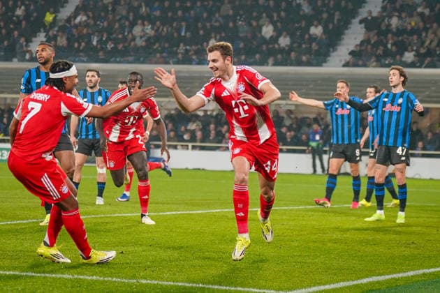 Italien: Fussball UEFA Champions League 2025 - 2026, Achtelfinale - Atalanta Bergamo vs FC Bayern München - New Balance Arena (Bergamo): Tor und Torjubel zum 0:1 durch Luis Diaz Luis Diaz (FC Bayern München, 14) Freude, Emotionen, Jubel Copyright: xJOERANxSTEINSIEKx
