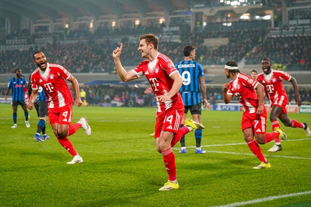 Italien: Fussball UEFA Champions League 2025 - 2026, Achtelfinale - Atalanta Bergamo vs FC Bayern München - New Balance Arena (Bergamo): Tor und Torjubel zum 0:1 durch Luis Diaz Luis Diaz (FC Bayern München, 14) Freude, Emotionen, Jubel Copyright: xJOERANxSTEINSIEKx
