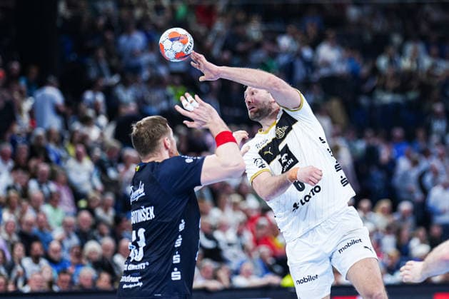 Blaz Blagotinsek (SG Flensburg-Handewitt, 43), Harald Reinkind (THW Kiel, 06) GER, THW Kiel vs. SG Flensburg-Handewitt, Handball, EHF European League, Hauptrunde, Saison 2025 2026, 10.03.2026 GER, THW Kiel vs. SG Flensburg-Handewitt, Handball, EHF European League, Hauptrunde, Saison 2025 2026, 10.03.2026 Kiel Copyright: xEibner-Pressefoto MarcelxvonxFehrnx EP_MFN