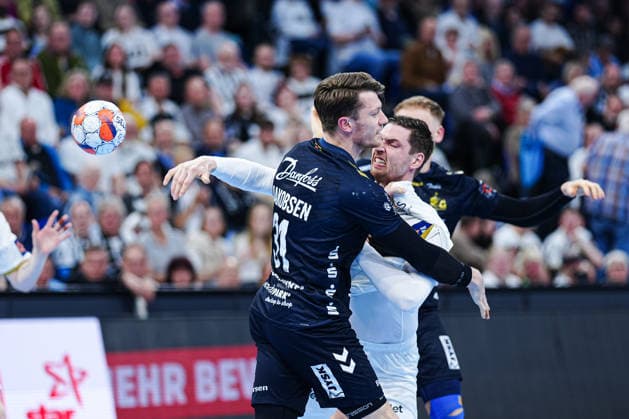 Emil Manfeldt Jakobsen (SG Flensburg-Handewitt, 31), Hendrik Pekeler (THW Kiel, 61) GER, THW Kiel vs. SG Flensburg-Handewitt, Handball, EHF European League, Hauptrunde, Saison 2025 2026, 10.03.2026 GER, THW Kiel vs. SG Flensburg-Handewitt, Handball, EHF European League, Hauptrunde, Saison 2025 2026, 10.03.2026 Kiel Copyright: xEibner-Pressefoto MarcelxvonxFehrnx EP_MFN
