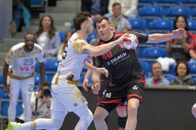 Jaka Malus (HC Vardar 66) (am Ball), Isaias Guadiola Villaplana (MT Melsungen 40) , GER, MT Melsungen - HC Vardar 1961 PRO Skopje (MKD), Handball, EHF European League Maenner, Main Round, Saison 2025 2026, 10.03.2026, GER, MT Melsungen - HC Vardar Skopje, Handball, EHF Maenner, Main Round, Saison 2025 2026, 10.03.2026 Kassel Copyright: xEibner-Pressefotox xRolandxSippelx EP_RSL