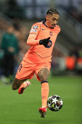 Newcastle United v FC Barcelona, Barca 10 March 2026 Newcastle-upon-Tyne - UEFA Champions League - Round of 16 (1st Leg) - Newcastle United v FC Barcelona - Raphinha of Barcelona - Photo: Simon Stacpoole Offside. Newcastle-upon-Tyne UK Copyright: xSimonxStacpoolexOffside