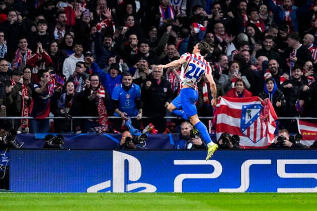 March 10, 2026, Madrid, Madrid, Spain: Robin Le Normand of Atletico de Madrid celebrates a goal during the UEFA Champions League 2025 26 Round of 16 First Leg match between Atletico de Madrid and Tottenham Hotspur at Riyadh Air Metropolitano on March 10, 2026, in Madrid, Spain. Madrid Spain - ZUMAa181 20260310_zaa_a181_134 Copyright: xOscarxJ.xBarrosox