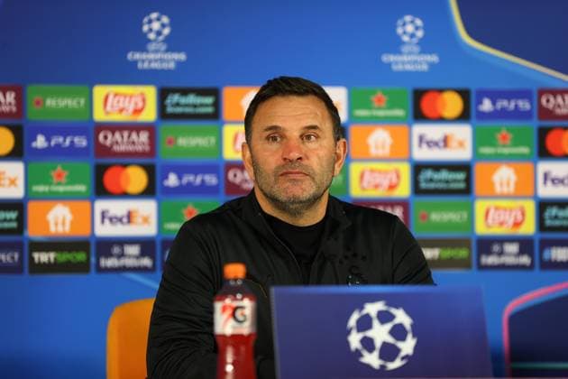 Galatasaray head coach Okan Buruk ISTANBUL, TURKIYE - MARCH 10: Galatasaray head coach Okan Buruk speaks during a press conference, PK, Pressekonferenz after the UEFA Champions League round of 16 play-off first leg match between Galatasaray and Liverpool at RAMS Park in Istanbul, Turkiye, on March 10, 2026. Cem Hasret Tekkesinoglu Anadolu Istanbul Turkey. Editorial use only. Please get in touch for any other usage.  Copyright: x2026xAnadoluxCemxHasretxTekkesinoglux