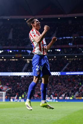 March 10, 2026, Madrid, Madrid, Spain: Robin Le Normand of Atletico de Madrid celebrates a goal during the UEFA Champions League 2025 26 Round of 16 First Leg match between Atletico de Madrid and Tottenham Hotspur at Riyadh Air Metropolitano on March 10, 2026, in Madrid, Spain. Atletico De Madrid V Tottenham Hotspur - UEFA Champions League 2025 26 Round Of 16 First Leg  - ZUMAa181 20260310_zaa_a181_140 Copyright: xDennisxAgyemanx