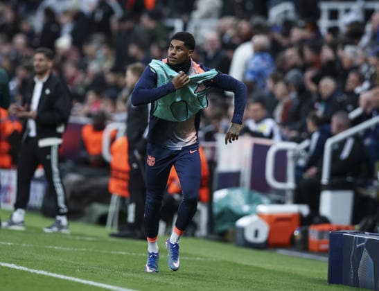 Newcastle v Barcelona, UEFA Champions League, Round of 16, 1st leg 10.03.26 Newcastle v Barcelona, UEFA Champions League, Round of 16, 1st leg Bradley Ormesher The Times Marcus Rashford Of Barcelona warms up  Copyright: xBradleyxOrmesherx NINTCHDBPICT001065611338