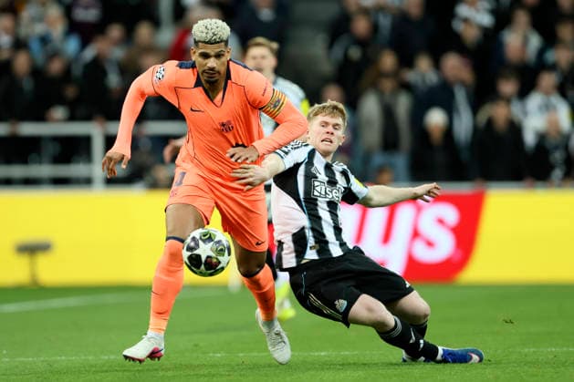 Newcastle United FC v FC Barcelona, Barca - UEFA Champions League 2025 26 Round of 16 First Leg Ronald Araujo of FC Barcelona and Lewis Hall of Newcastle United challenge during the UEFA Champions League 2025 26 Round of 16 First Leg match between Newcastle United FC and FC Barcelona at St James Park on March 10, 2026 in Newcastle upon Tyne, England. WARNING! This Photograph May Only Be Used For Newspaper And Or Magazine Editorial Purposes. May Not Be Used For Publications Involving 1 player, 1 Club Or 1 Competition Without Written Authorisation From Football DataCo Ltd. For Any Queries, Please Contact Football DataCo Ltd on +44 (0) 207 864 9121 Newcastle upon Tyne St. James Park England United Kingdom Copyright: xAllstarxPicturexLibraryxLtdx