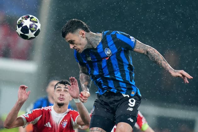 Atalanta™s Gianluca Scamacca during the Uefa Champions League soccer match between Atalanta and Bayern Munich at the New Balance Stadium in Bergamo , north Italy - Tuesday , March 10 , 2026. - Soccer .  Copyright: xSpada LaPressex