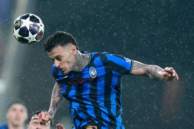 Atalanta™s Gianluca Scamacca during the Uefa Champions League soccer match between Atalanta and Bayern Munich at the New Balance Stadium in Bergamo , north Italy - Tuesday , March 10 , 2026. - Soccer .  Copyright: xSpada LaPressex