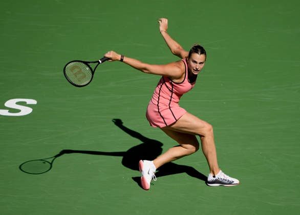 March 10, 2026 Aryna Sabalenka returns a shot against Naomi Osaka (JPN) during their fourth round match at the BNP Paribas Open held at the Indian Wells Tennis Garden in Indian Wells, California. California. Mandatory Photo Credit : CSM Tennis 2026: BNP Paribas Open MAR 10  - ZUMAc04_ 20260310_zma_c04_012 Copyright: xCharlesxBausx