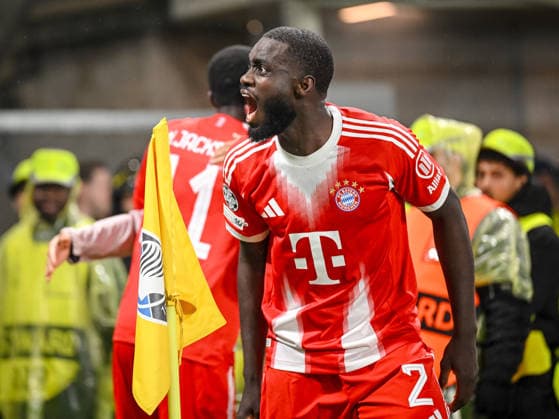 Dayot Upamecano (FC Bayern München) gestures during the UEFA Champions League 2025 26 Round of 16 First Leg match between Atalanta BC and FC Bayern München at Stadio di Bergamo on March 10, 2026 in Bergamo, Italy. (Photo by Harry Langer DeFodi Images) -