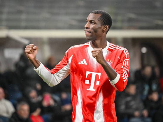 Nicolas Jackson (FC Bayern München) celebrates after scoring his team s fourth goal during the UEFA Champions League 2025 26 Round of 16 First Leg match between Atalanta BC and FC Bayern München at Stadio di Bergamo on March 10, 2026 in Bergamo, Italy. (Photo by Harry Langer DeFodi Images) -