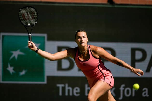 March 10, 2026 Aryna Sabalenka returns a shot against Naomi Osaka (JPN) during their fourth round match at the BNP Paribas Open held at the Indian Wells Tennis Garden in Indian Wells, California. California. Mandatory Photo Credit : CSM Tennis 2026: BNP Paribas Open MAR 10  - ZUMAc04_ 20260310_zma_c04_025 Copyright: xCharlesxBausx
