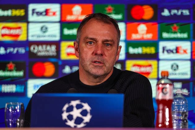 Newcastle United v Barcelona, UEFA Champions League Barcelona Manager Hansi Flick conducts a post match interview after the Newcastle United v Barcelona UEFA Champions League Round of 16 First Leg match at St. James Park, Newcastle Upon Tyne, England on 10 March 2026 Credit: Lee Keuneke Every Second Media Editorial use only. All images are copyright Every Second Media Limited. No images may be reproduced without prior permission. Copyright: xIMAGO EveryxSecondxMediax ESM-1851-0132 LeexKeunekex xEveryxSecondxMediax