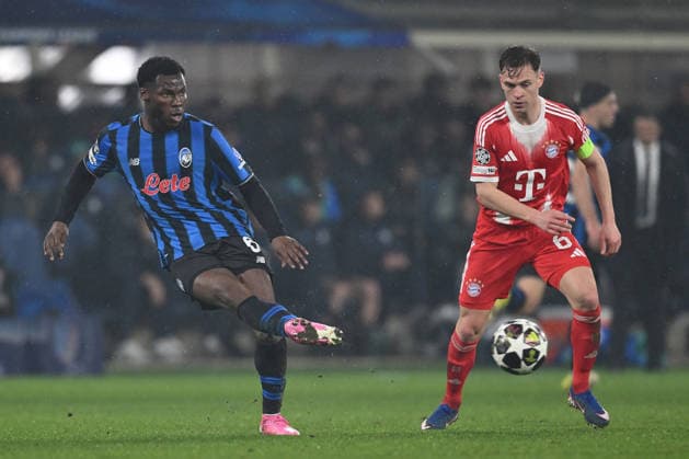 CALCIO - UEFA Champions League - Atalanta BC vs FC Bayern Munchen Yunus Musah of Atalanta B.C. and Joshua Kimmich of F.C. Bayern Munchen are in action during in action during the UEFA Champions League 2025 26 League Round of 16 First Leg match between Atalanta B.C. v Bayern Munchen at the Bergamo Stadium on March 10, 2026 in Bergamo, Italy. Bergamo Italy  Copyright: xIPAxSport ABACAx