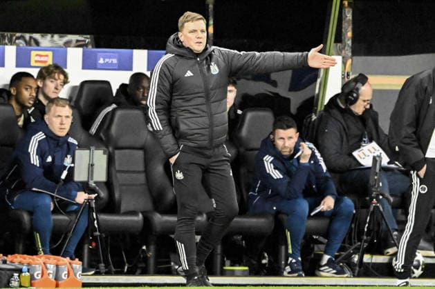 NEWCASTLE UPON TYNE, ENGLAND - MARCH 10: Head Coach of Newcastle United FC, Eddie Howe gestures during the UEFA Champions League 2025 26 Round of 16 First Leg match between Newcastle United FC and FC Barcelona, Barca at St James Park on March 10, 2026 in Newcastle upon Tyne, England. (Photo by Richard Callis Sports Press Photo )  Copyright: xSportsxPressxPhotox Sportspressphoto_SPR107840