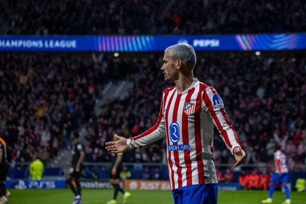 UCL: Atletico de Madrid vs Tottenham Antoine Griezmann of AtlÃ tico de Madrid celebrates a goal during the UEFA Champions League match between AtlÃ tico de Madrid and Tottenham Hotspur at the Metropolitano Stadium. MADRID SPAIN Copyright: xDavidxCanalesx xSOPAxImagesx DCUCLATMTOT260310(22)