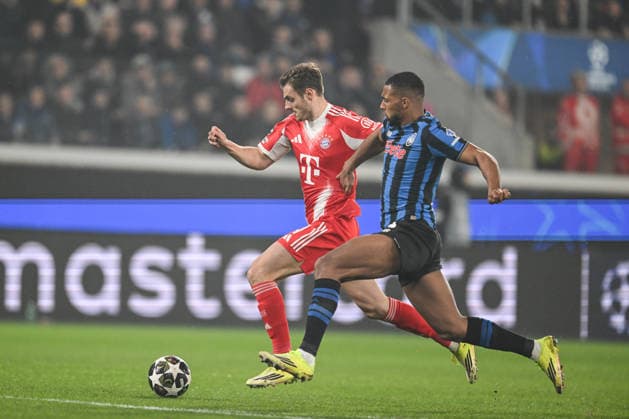 Josip Stanisic of FC Bayern Monaco in action during the UEFA Champions League 2025 2026 16 first Leg match between Atalanta BC and FC Bayern Monaco, on 10 of March 2026, at New balance Arena stadium in Bergamo, Italy  Copyright: xTizianoxBallabio IPAxSportx xipa-agency.netx xx IPA_72681342 IPA_Agency_IPA72681342