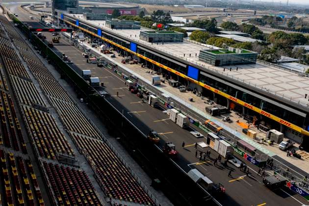 SHANGHAI - Overview of the Formula 1 China Shanghai Circuit at Albert Park on March 11, 2025 in Shanghai, China. (Photo by DeFodi Images) -
